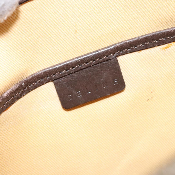 CELINE C Macadam Canvas Hand Bag Brown Gold Auth ep9908