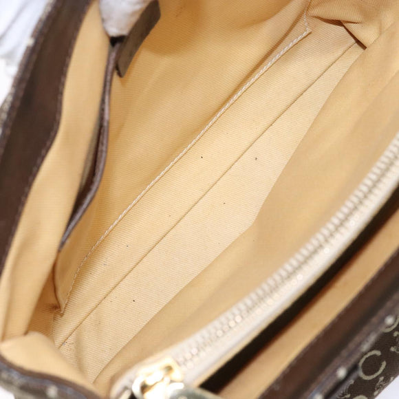 CELINE C Macadam Canvas Hand Bag Brown Gold Auth ep9908