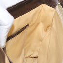 CELINE C Macadam Canvas Hand Bag Brown Gold Auth ep9908-17