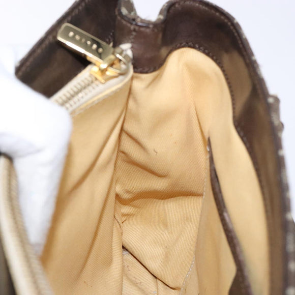 CELINE C Macadam Canvas Hand Bag Brown Gold Auth ep9908