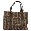 CELINE C Macadam Canvas Hand Bag Brown Gold Auth ep9908-2