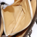 CELINE C Macadam Canvas Hand Bag Brown Gold Auth ep9908-20