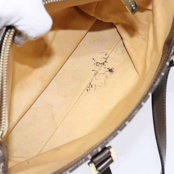 CELINE C Macadam Canvas Hand Bag Brown Gold Auth ep9908