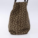 CELINE C Macadam Canvas Hand Bag Brown Gold Auth ep9908-5