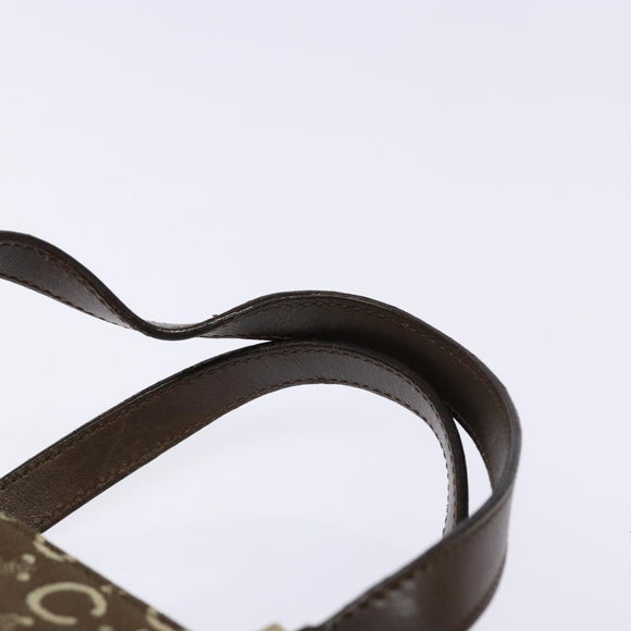 CELINE C Macadam Canvas Hand Bag Brown Gold Auth ep9908