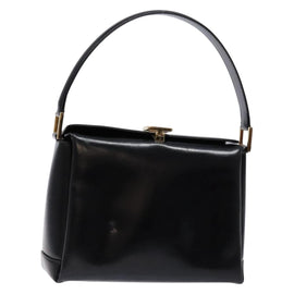 GUCCI Hand Bag Leather Black Gold 000 1448 1269 Auth ep9909