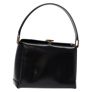 GUCCI Hand Bag Leather Black Gold 000 1448 1269 Auth ep9909