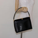 GUCCI Hand Bag Leather Black Gold 000 1448 1269 Auth ep9909-24