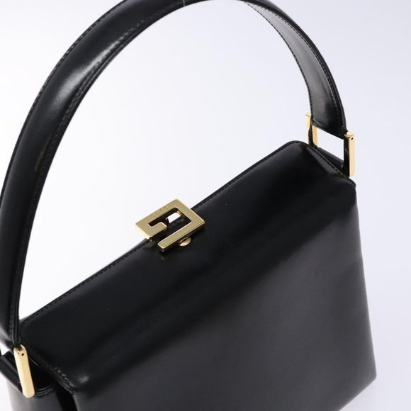 GUCCI Hand Bag Leather Black Gold 000 1448 1269 Auth ep9909