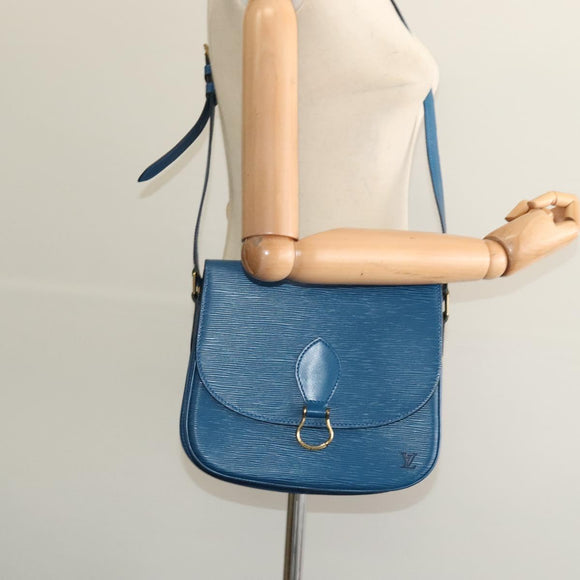 LOUIS VUITTON Epi Saint Cloud GM Shoulder Bag Toledo Blue M52195 LV Auth ep9912