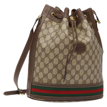 GUCCI GG Supreme Web Sherry Line Bag PVC Beige Gold 001 58 0933 Auth ep9913