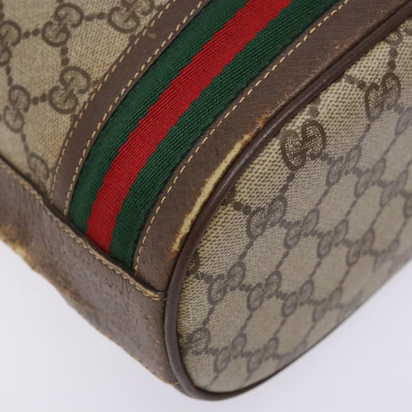 GUCCI GG Supreme Web Sherry Line Bag PVC Beige Gold 001 58 0933 Auth ep9913