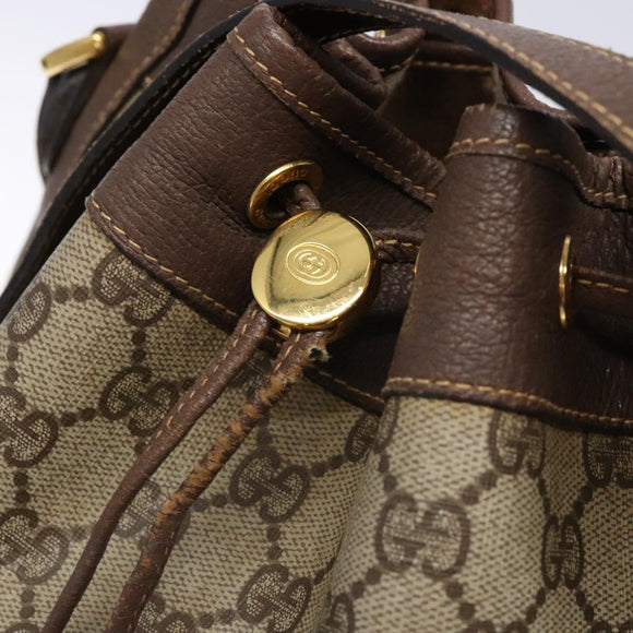 GUCCI GG Supreme Web Sherry Line Bag PVC Beige Gold 001 58 0933 Auth ep9913