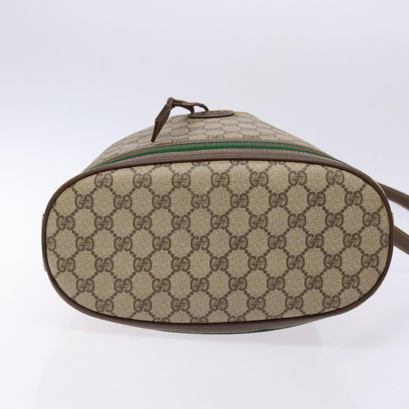 GUCCI GG Supreme Web Sherry Line Bag PVC Beige Gold 001 58 0933 Auth ep9913