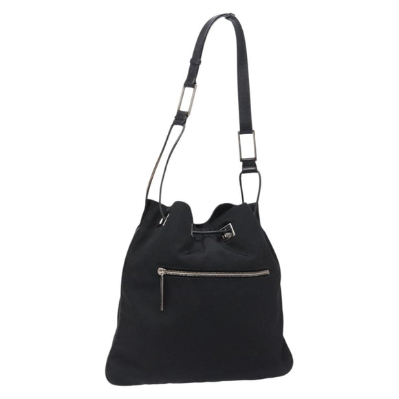 GUCCI Shoulder Bag Canvas Black Silver 001 4021 Auth ep9915