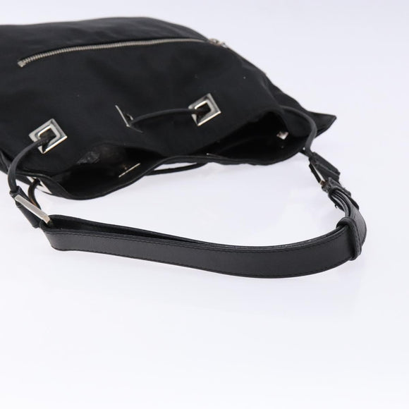GUCCI Shoulder Bag Canvas Black Silver 001 4021 Auth ep9915