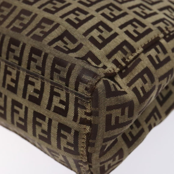 FENDI Zucchino Canvas Hand Bag Beige Brown Auth ep9916