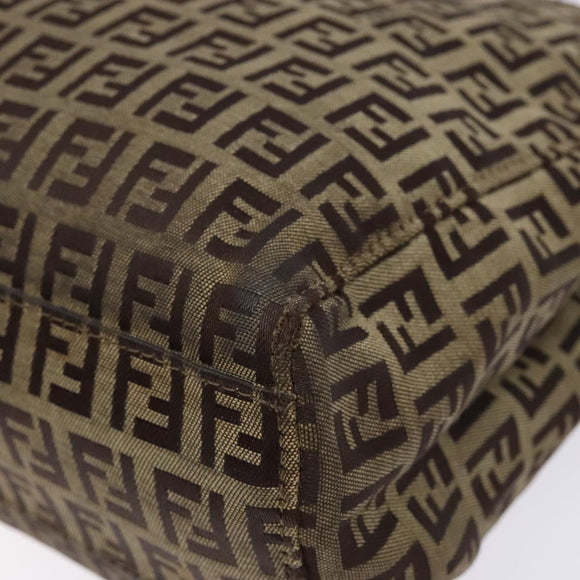 FENDI Zucchino Canvas Hand Bag Beige Brown Auth ep9916