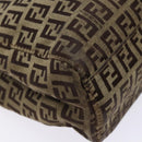 FENDI Zucchino Canvas Hand Bag Beige Brown Auth ep9916-17
