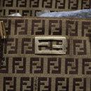 FENDI Zucchino Canvas Hand Bag Beige Brown Auth ep9916-18