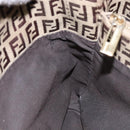 FENDI Zucchino Canvas Hand Bag Beige Brown Auth ep9916-21