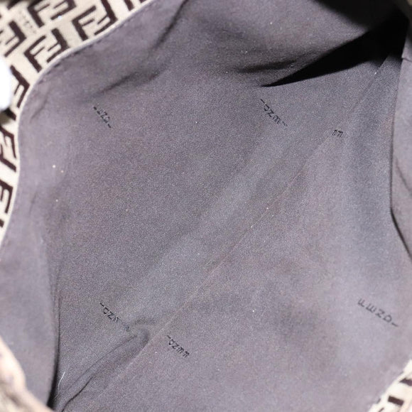 FENDI Zucchino Canvas Hand Bag Beige Brown Auth ep9916