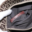 FENDI Zucchino Canvas Hand Bag Beige Brown Auth ep9916-12