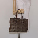 FENDI Zucchino Canvas Hand Bag Beige Brown Auth ep9916-24