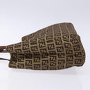 FENDI Zucchino Canvas Hand Bag Beige Brown Auth ep9916-4