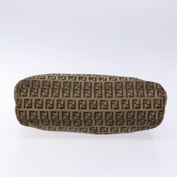 FENDI Zucchino Canvas Hand Bag Beige Brown Auth ep9916