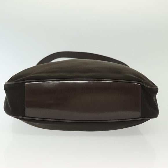 GUCCI Bamboo Hand Bag Nylon 2way Brown Silver 001 2113 1577 Auth ep9917