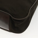 GUCCI Bamboo Hand Bag Nylon 2way Brown Silver 001 2113 1577 Auth ep9917-17