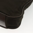 GUCCI Bamboo Hand Bag Nylon 2way Brown Silver 001 2113 1577 Auth ep9917-19