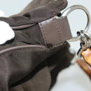 GUCCI Bamboo Hand Bag Nylon 2way Brown Silver 001 2113 1577 Auth ep9917-4