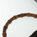 GUCCI Bamboo Hand Bag Nylon 2way Brown Silver 001 2113 1577 Auth ep9917-14