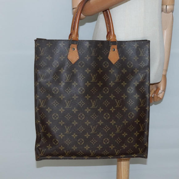 LOUIS VUITTON Monogram Sac Plat Hand Bag M51140 LV Auth ep9919