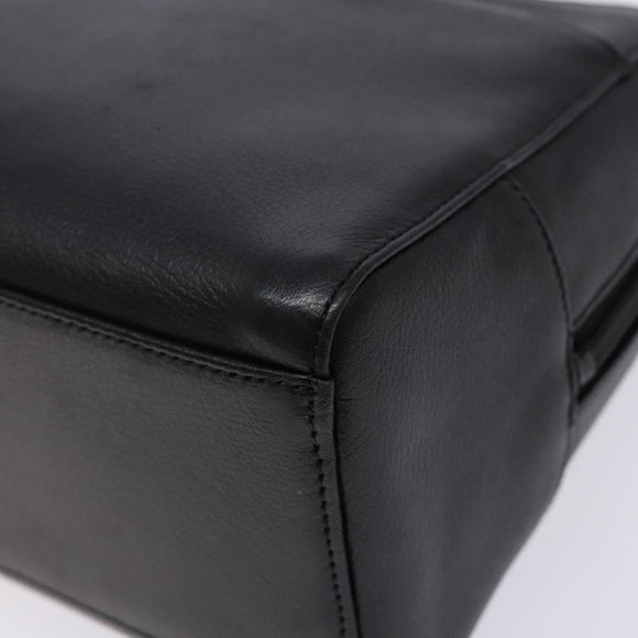 BURBERRY Hand Bag Leather Black Gold Auth ep9924