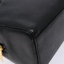BURBERRY Hand Bag Leather Black Gold Auth ep9924-14