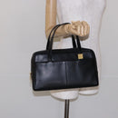 BURBERRY Hand Bag Leather Black Gold Auth ep9924-23