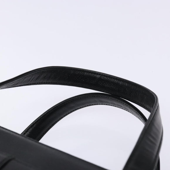 BURBERRY Hand Bag Leather Black Gold Auth ep9924