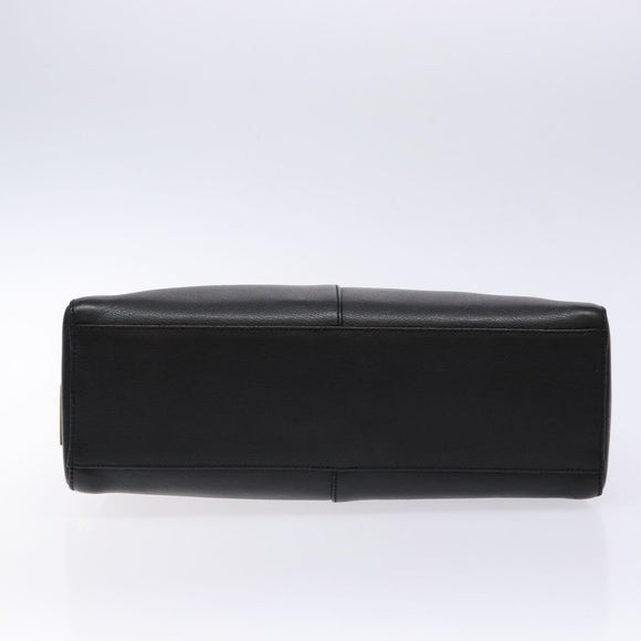 BURBERRY Hand Bag Leather Black Gold Auth ep9924