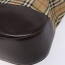 Burberrys Nova Check Tote Bag Canvas Beige Gold Auth ep9927-10