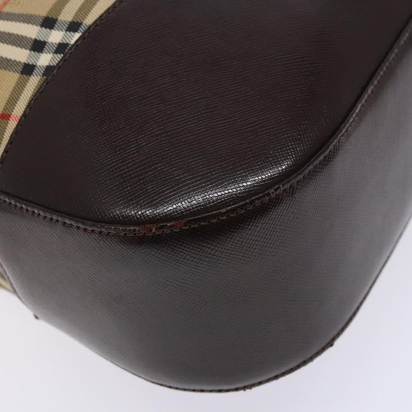 Burberrys Nova Check Tote Bag Canvas Beige Gold Auth ep9927