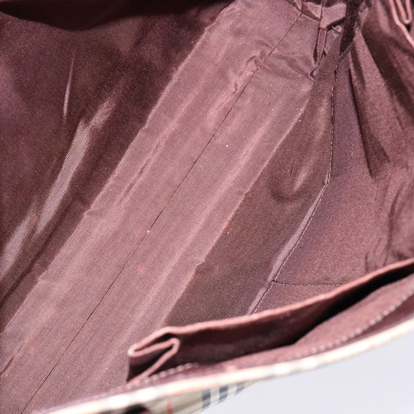 Burberrys Nova Check Tote Bag Canvas Beige Gold Auth ep9927