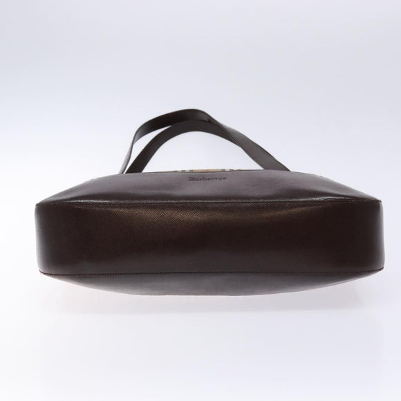 Burberrys Nova Check Tote Bag Canvas Beige Gold Auth ep9927