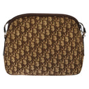 Christian Dior Trotter Canvas Shoulder Bag Brown Gold Auth ep9928-2
