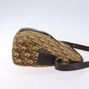 Christian Dior Trotter Canvas Shoulder Bag Brown Gold Auth ep9928-3