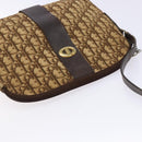 Christian Dior Trotter Canvas Shoulder Bag Brown Gold Auth ep9928-6