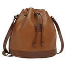Burberrys Shoulder Bag Leather Brown Gold Auth ep9929-1