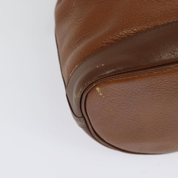 Burberrys Shoulder Bag Leather Brown Gold Auth ep9929